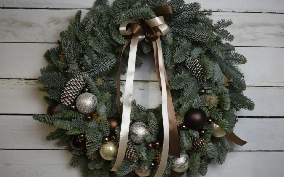 Венок новогодний рождественский "Капучино" 30 см